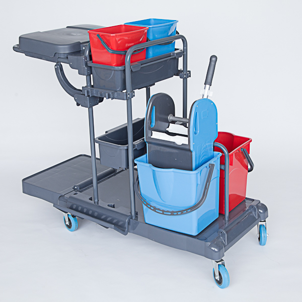 CARRELLO MULTIUSO A 2 SECCHI LT.18+18 STRIZZATORE - P.SACCO - 2 SECCHI LT.6+6