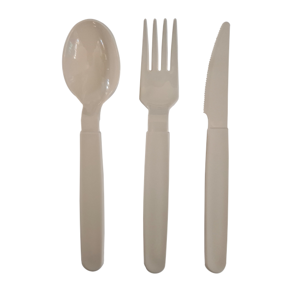 TRIS POSATE PLASTICA RIGIDA COLTELLO - CUCCHIAIO - FORCHETTA