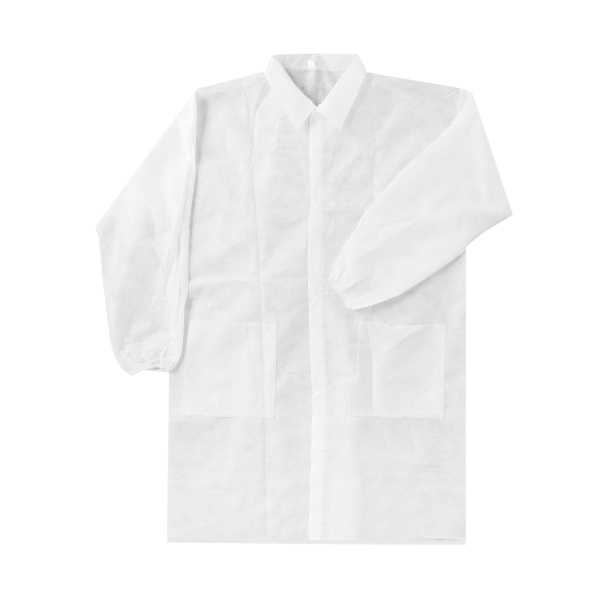 CAMICE LABORATORIO BIANCO MONOUSO CON TASCHE E CHIUSURA CON VELCRO taglia XL