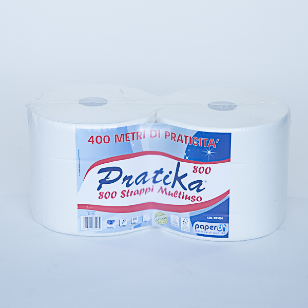 BOBINA 800 STRAPPI PRATIKA 2pz 2veli IN PURA CELLULOSA