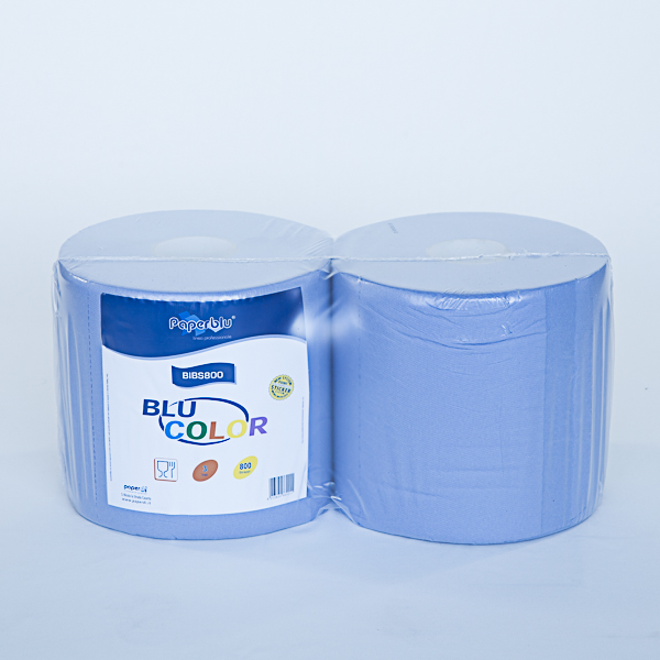 BOBINA 800 STRAPPI BLU COLOR 2pz 3veli IN PURA CELLULOSA