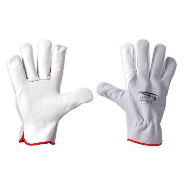 SKINGLOVE GUANTI DA LAVORO IN PELLE FIORE BOVINA E DORSO IN CROSTA TG.11