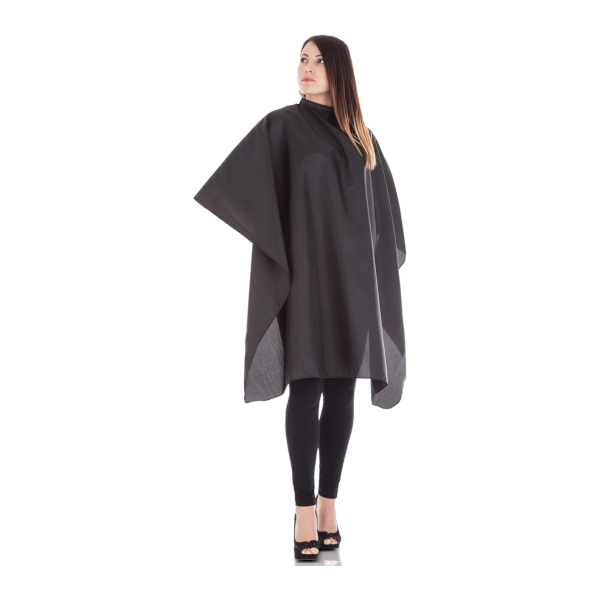 LOVE CAPE MANTELLINA DA BARBIERE IN POLIESTERE NERA cm.125xH.145
