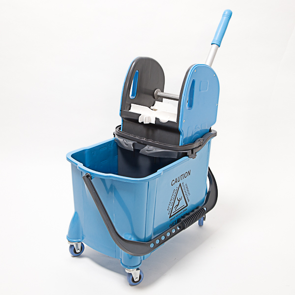 CARRELLO IN PLASTICA MONOVASCA LT.24+10 CON STRIZZATORE