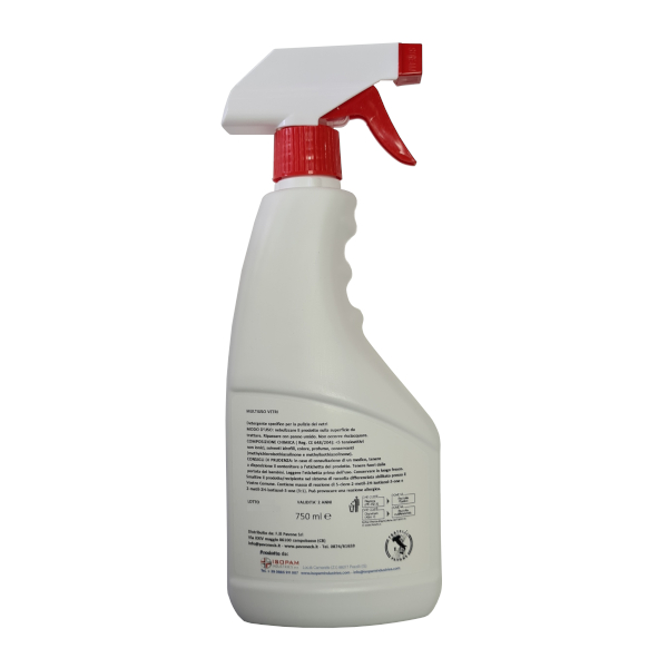 DETERGENTE VETRI MULTIUSO SPRAY 750ml SENZA SIMBOLI DI PERICOLO IN ETICHETTA