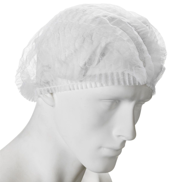CUFFIA BIANCA IN POLIPROPILENE MONOUSO NON STERILE CON ELASTICO - 100 pezzi