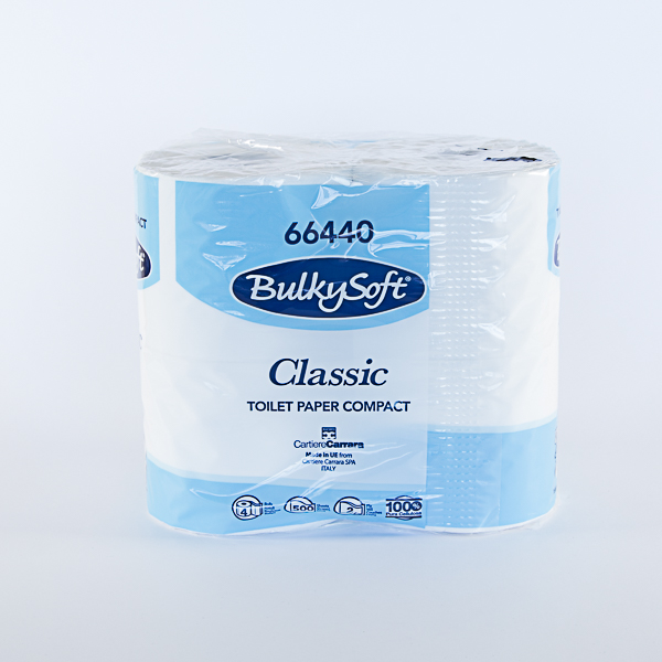CARTA IGIENICA BULKYSOFT CLASSIC A 2 VELI IN PURA CELLULOSA 2000 STRAPPI 4 ROTOLI