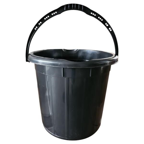 SECCHIO INTERAMENTE IN PLASTICA NERO LT.15