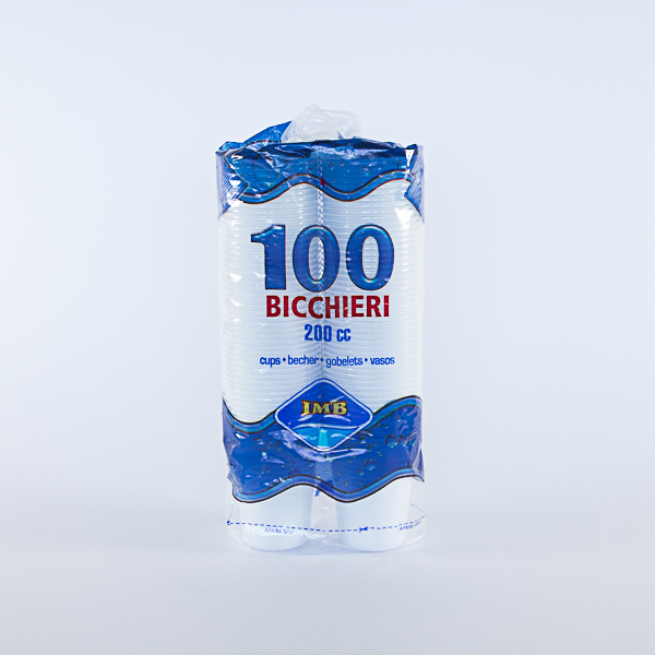 BICCHIERI BIANCHI MONOUSO 200CC - 100 pezzi