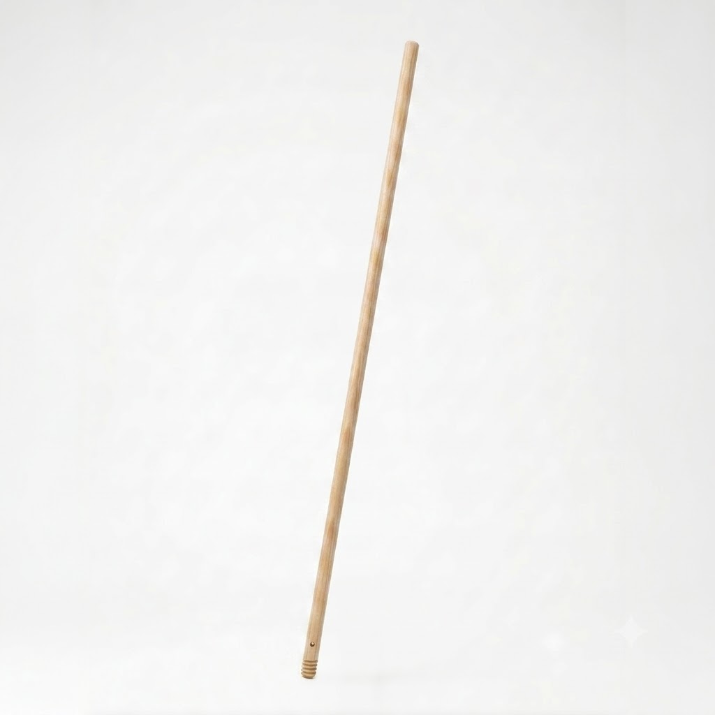 MANICO IN LEGNO NATURALE 150cm CON ATTACCO A VITE E CON FORO