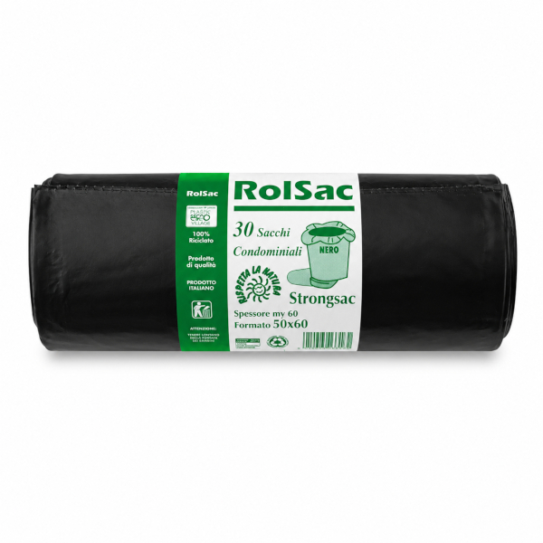ROLSAC SACCHI IMMONDIZIA 50x60 NERI (rotolo da 1kg)