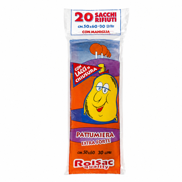 ROLSAC SACCHI IMMONDIZIA 50x60 NERI 11gr (rotolo da 20 pezzi)