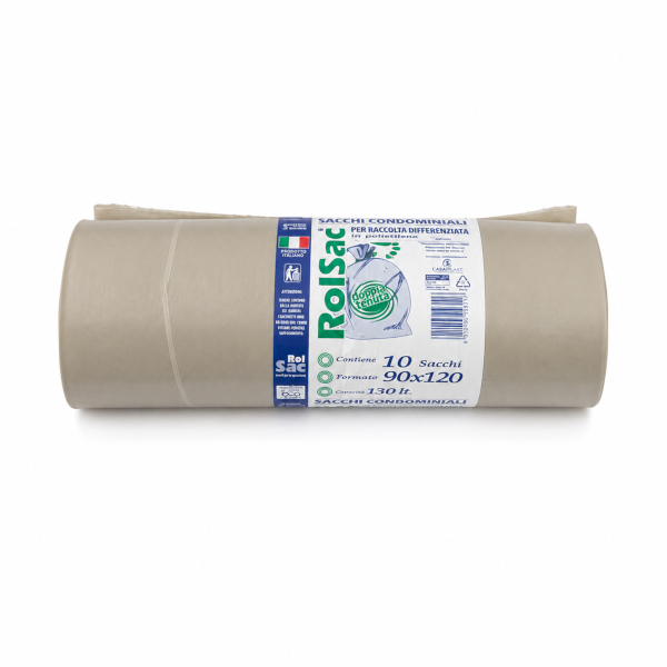 SACCHI IMMONDIZIA 90x120 AMBRA 60gr (rotolo da 10 pezzi)