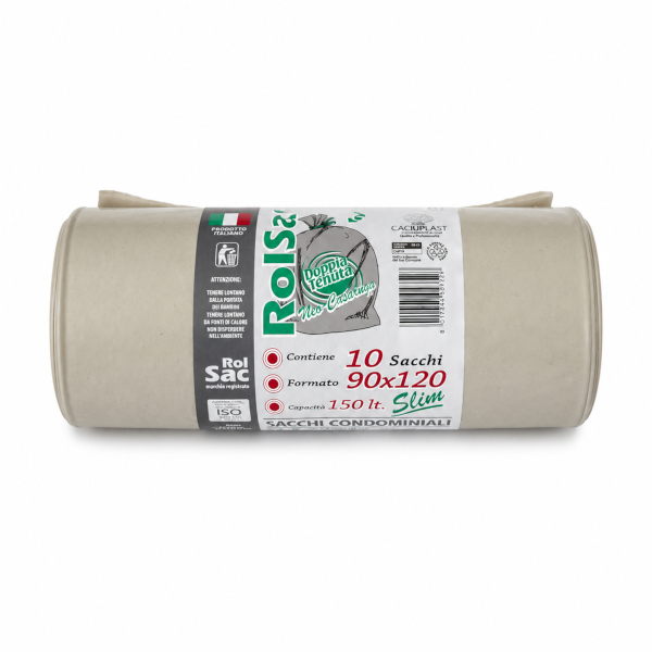 SACCHI IMMONDIZIA 90x120 AMBRA 100gr (rotolo da 10 pezzi)