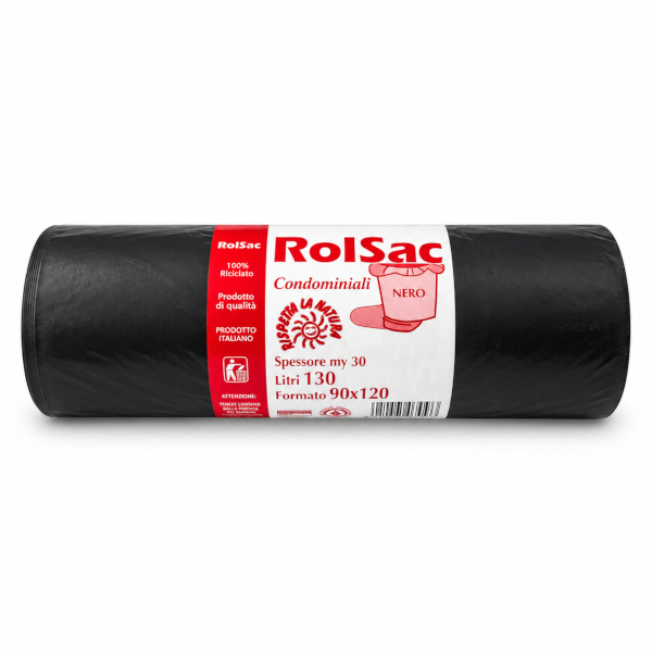SACCHI IMMONDIZIA 90x120 NERI 60gr (rotolo da 10 pezzi)
