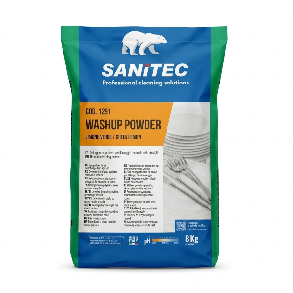 SANITEC WASHUP POWDER DETERGENTE PIATTI A MANO PROFESSIONALE 8kg