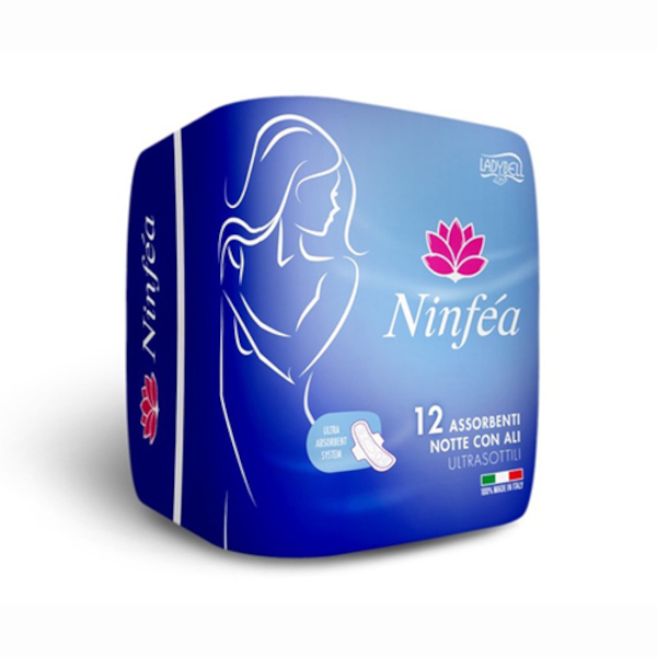 NINFEA ASSORBENTI NOTTE CON ALI ULTRASOTTILI IMBUSTATI SINGOLARMENTE 12pz