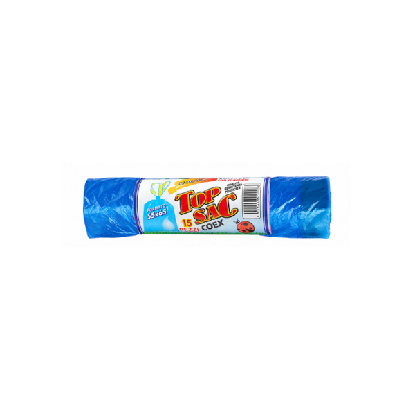 TOP SAC SACCHI IMMONDIZIA 55x65 CON MANIGLIE DI CHIUSURA - 15 pezzi