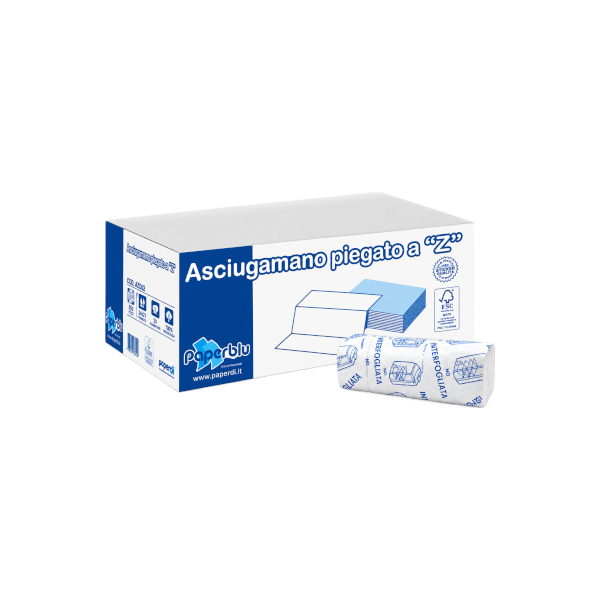 ASCIUGAMANI A "Z" 2 VELI IN PURA CELLULOSA 150pz