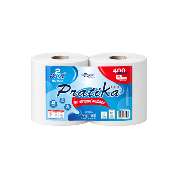 BOBINA 800 STRAPPI PRATIKA 2pz 2veli IN PURA CELLULOSA