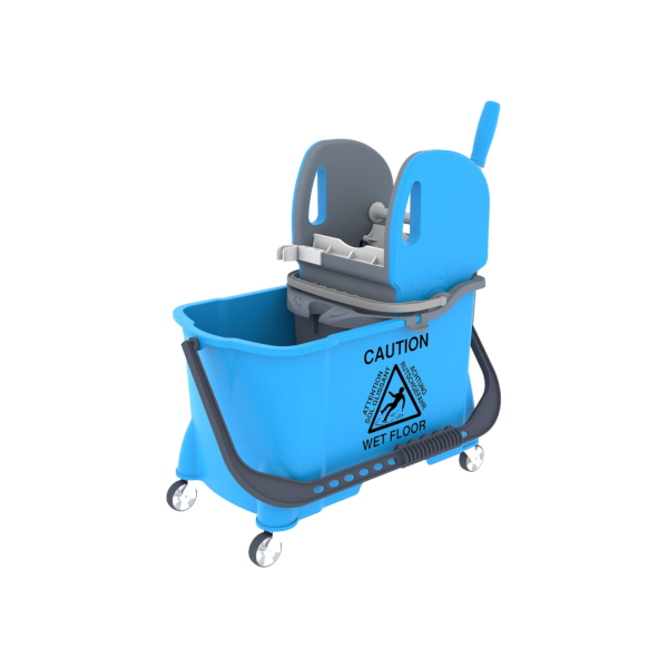 CARRELLO IN PLASTICA MONOVASCA LT.24+10 CON STRIZZATORE