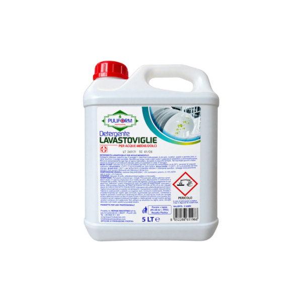 PULIFORM DETERGENTE LAVASTOVIGLIE LT.5 PER ACQUE MEDIE E DOLCI