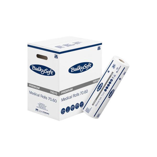 LENZUOLINO MEDICO BULKYSOFT PREMIUM A 2 VELI IN PURA CELLULOSA 70mt X H.60cm